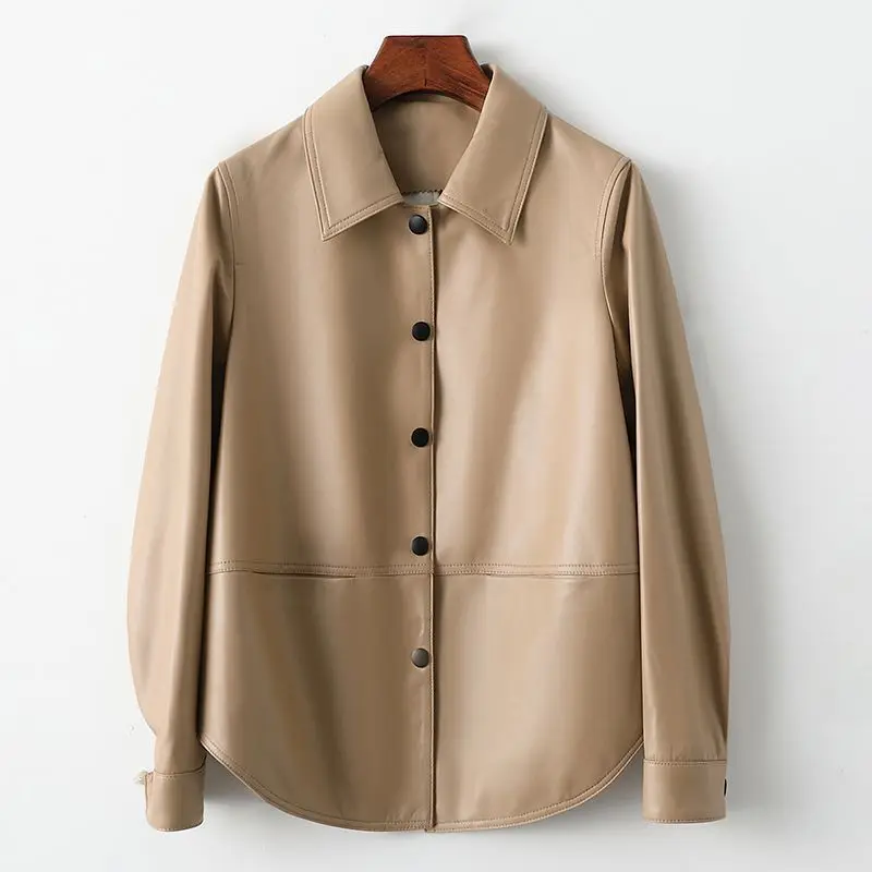 

100 Sheepskin Spring New Product genuine leather jacket 2023 casual women's leather jacket
