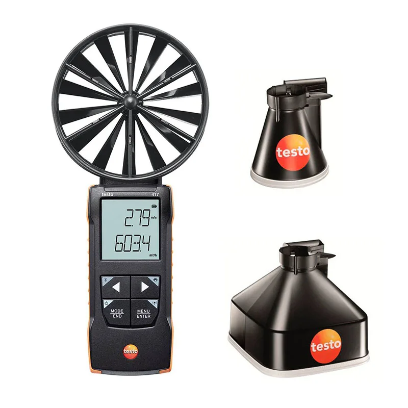 Testo 417 Kit Anemometro A 1 Palette Con Imbuti Di Misurazione Ordine-Nr. 0563 1417