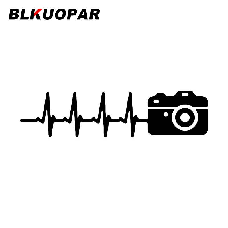 

BLKUOPAR Camera Heartbeat Graphics Creative Car Stickers Waterproof Sunscreen Decal Personality Bumper Windshield Car Goods