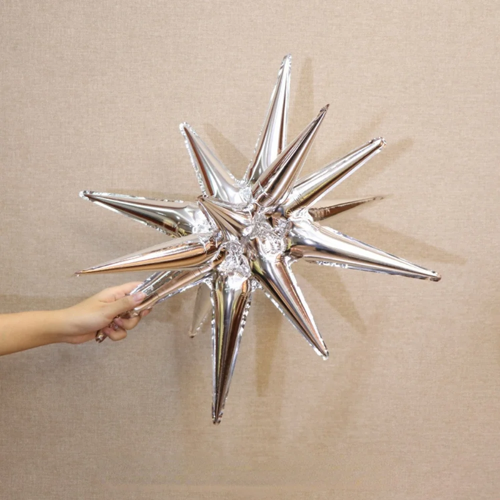 Description Picture 3 of item5Pcs Siamese Explosion Star Balloon Starburst Balloons Water Drop Cone Foil Balloons New Year Wedding Birthday Party Decor