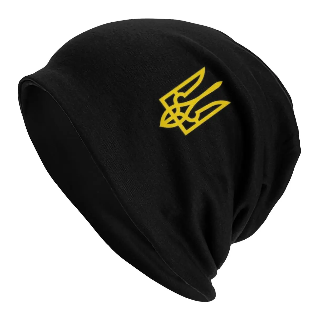 

Fashion Winter Warm Women Men Knit Hats Adult Ukrainian Trident Skullies Beanies Caps Coat Of Arms Ukraine Flag Bonnet Hats