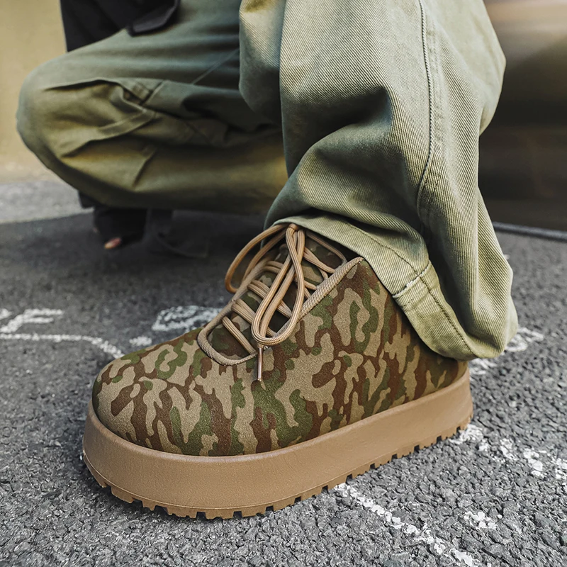 2025 Four Season Trend Hip Hop Bigfoot Bread Big Size Shoes Men's New Street Niche Board Shoes High Top Rap Wear Couple Shoes 6