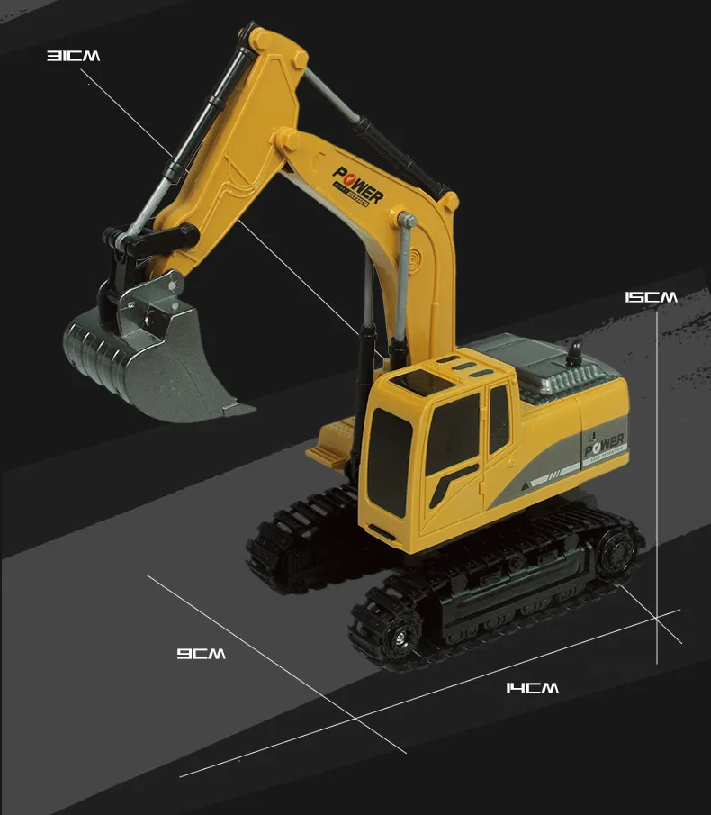 Remote Control Excavator Toys Car,Excavator Trucks for Kids, Construction Engineering Toy Boy Girl Digger Toy Birthday Gift 5