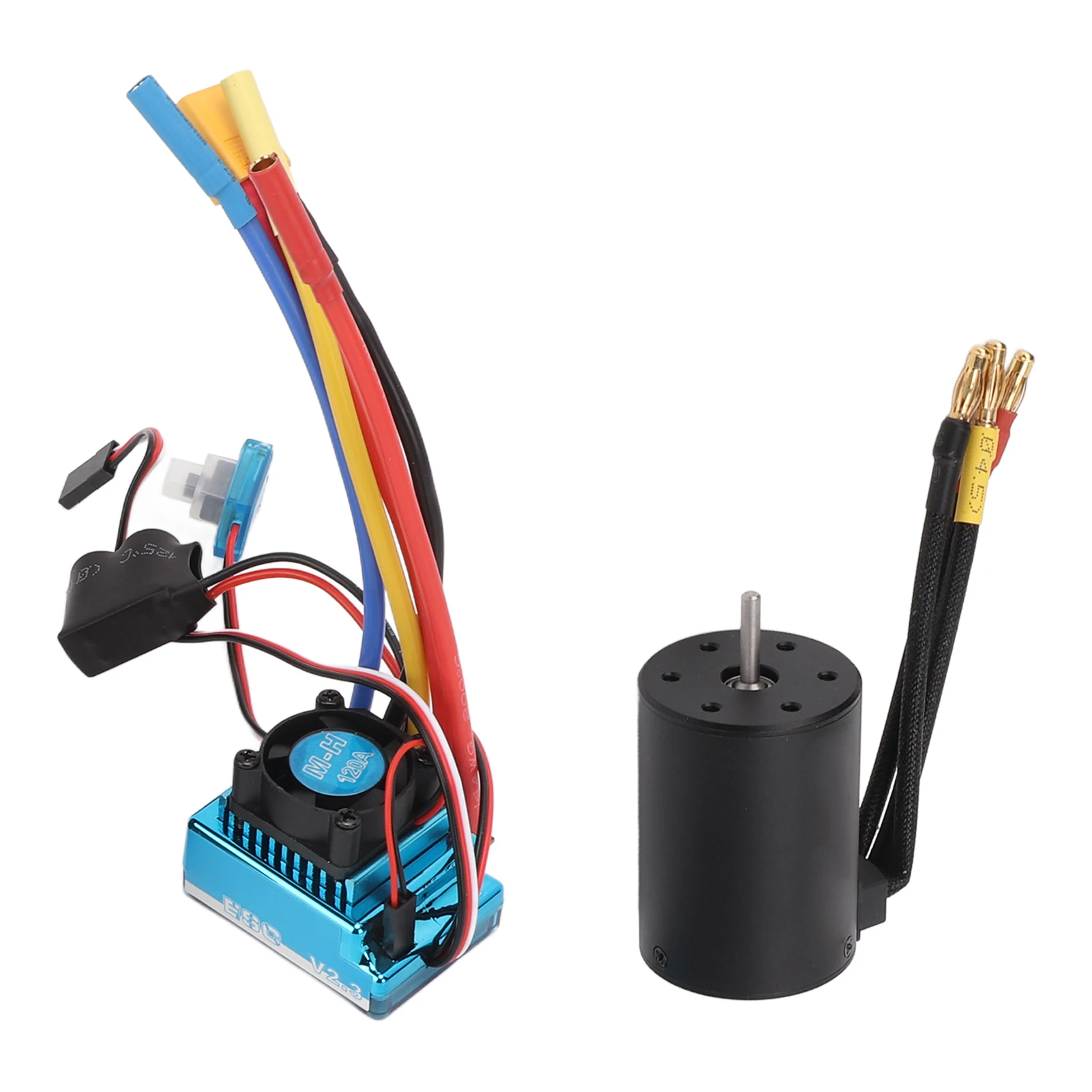 3100KV 브러시리스 모터 3.175mm 샤프트 XT60 플러그 타입 120A ESC 콤보 1/10 RC 자동차용 방진 외부 프로그래밍 포트