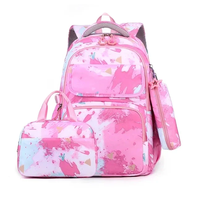 Book Bag Set Boy Camouflage Printed Cartoon Print Primary with Pencil Case Girl Shoulder Bag Children Waterproof Schoolbag 4