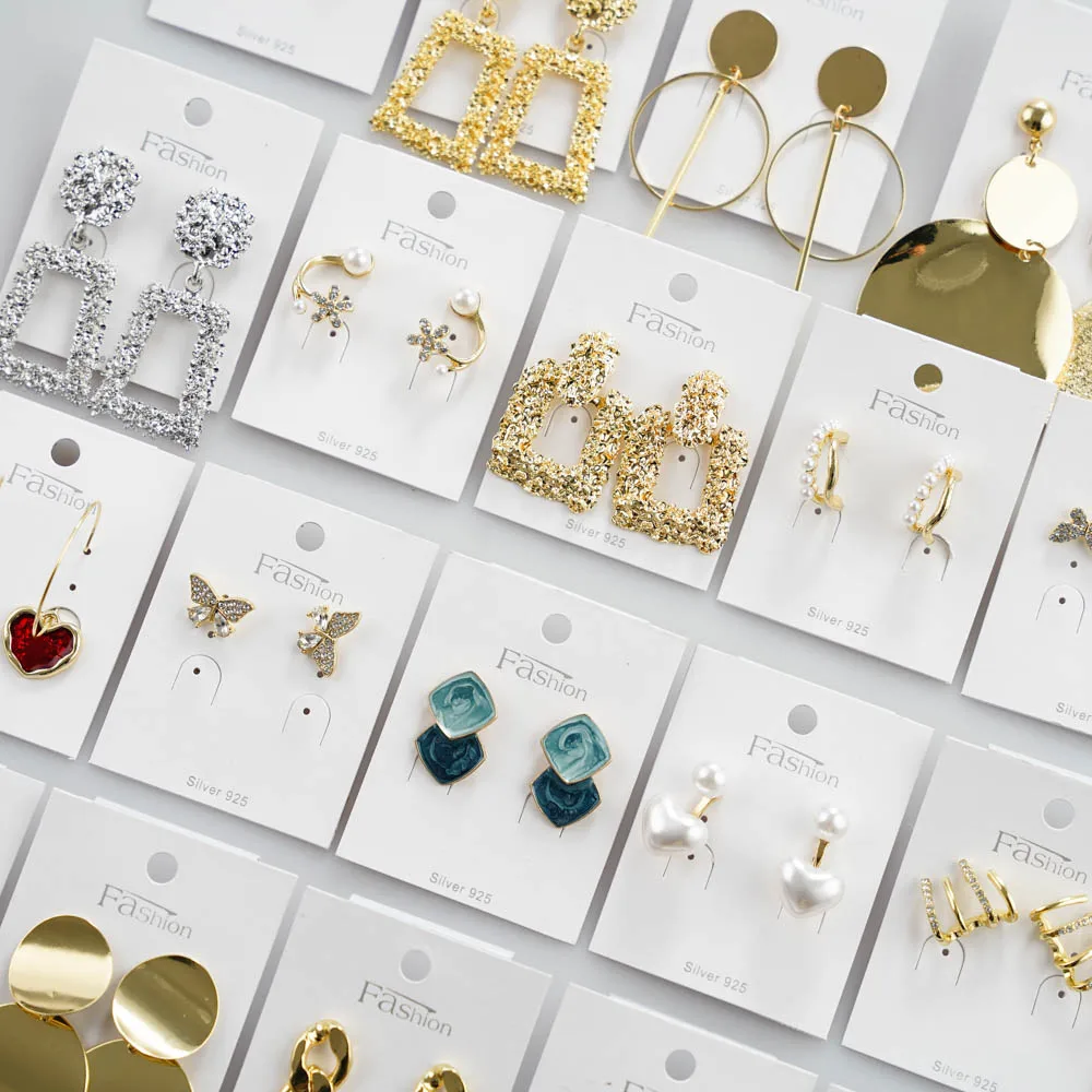 50 Paare/los Mode Mehrfarbige Kristall Strass Stein Stud Ohrringe Für Frauen Party Geschenke Schmuck Mix Stil Großhandel – Detail 7