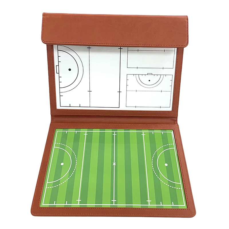 Hockey Coach Tactics Board Double-sided magnetic writable erasable game Training folding portable strategy board 12.6&times;9.6in