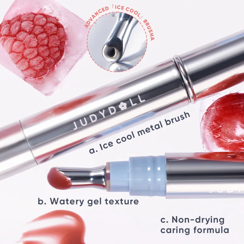 Judydoll Ice Diamond Lip Gloss Hydrating Mirror Shine Plumping Effect Non-Sticky Lightweight Nourishing Lip Oil Glossy lip gloss lip makeup lip oil lip plumper
