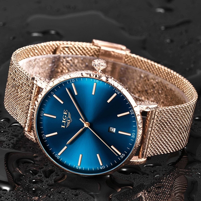 LIGE Rose Gold Women Watches Business Date Quartz Watch Ladies Top Brand Luxury Female Wrist Watch Woman Clock Relogios Feminino 3