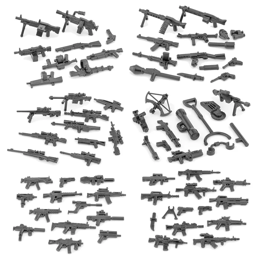 WWII Military Weapons Building Blocks Set with Soldier Figure and Heavy Artillery Accessories