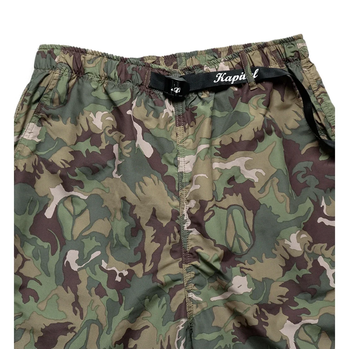 KAPITAL Japan Style Hawaii Quick Drying Camouflage Loose Men's Fashion Casual Shorts Summer Capri Army Green Beach Pants