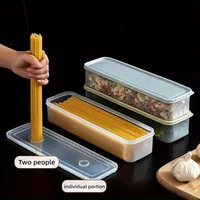 Conteneurs de stockage des aliments rectangulaires longs, boîtes de rangement de réfrigérateur réutilisables en plastique, accessoires de cuisine 4 pièces 4