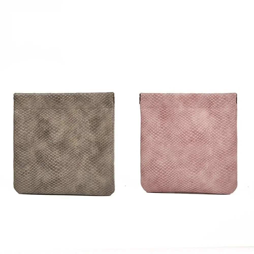

Money Bags Snakeskin Pattern Cream Color Lipstick Cosmetic Bag Women Change Storage Bag PU Coin Purse Leaf Spring Bag