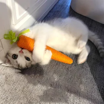 Cat Playing With Carrot Cuddle Cat Teething Stick