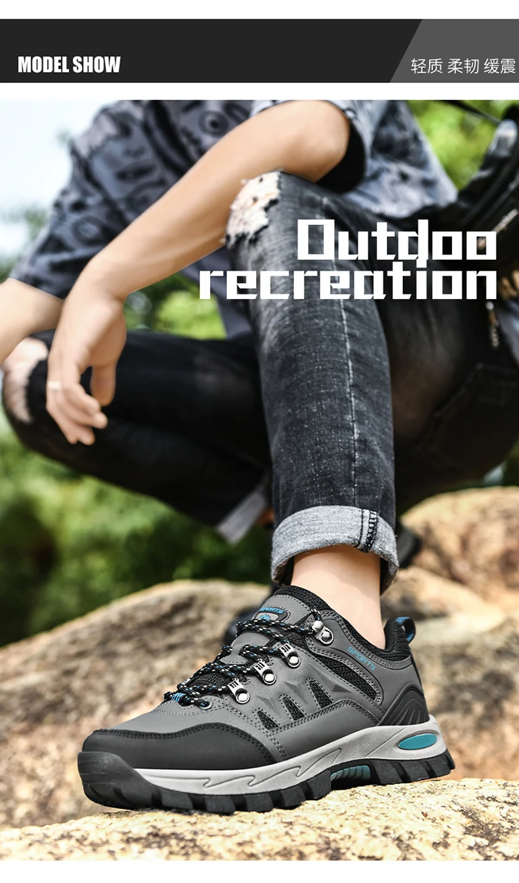 Кожаные мужские походные кроссовки для активного отдыха, спортивные ...