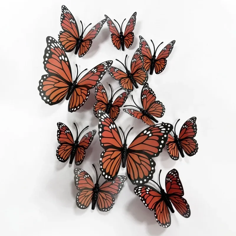 1pcs Coffee Time With 12 3D Butterflies Wall Sticker Removable PVC Waterproof Wall Decoration For Tea Room Restaurant Kitchen