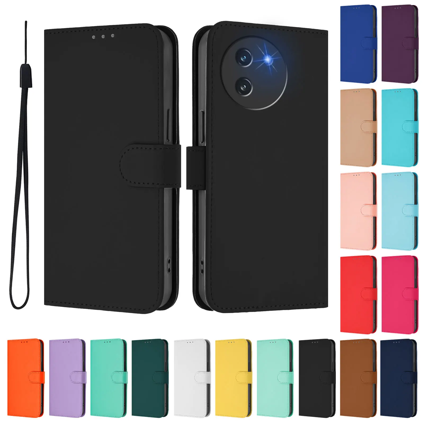 High-Quality Leather + TPU Protective Phone Case with Flip Anti-Knock Wallet Design