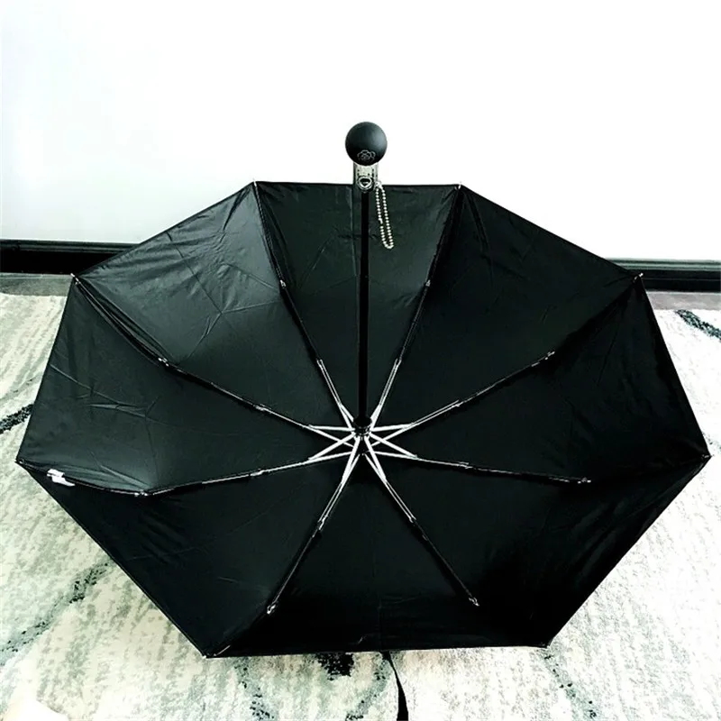 Windproof Automatic Folding Umbrella Rain Women Umbrellas For Men Black Coating Parasol Luxury Anti UV Three-fold Sun Umbrella