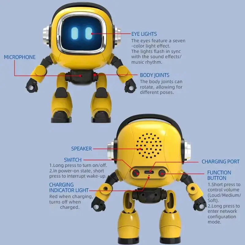 AI 로봇 동반자 간편 조작 어린이용 전동 로봇 여행 가정 교육용 원격 조종 장난감 어린이용 전동 기계