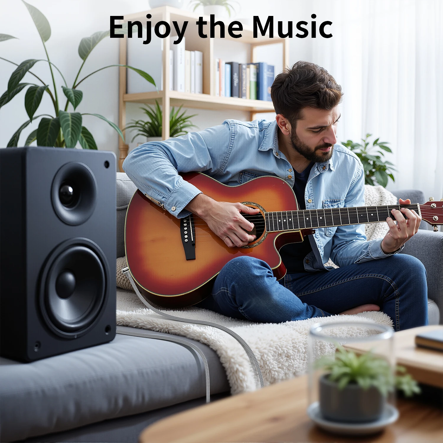 Premium Right Angle Guitar Audio Cable - Hi-Fi Stereo Sound Cord