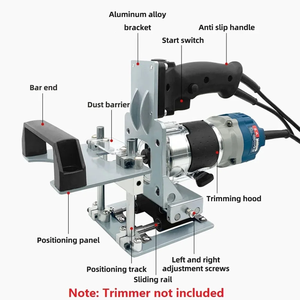 Woodworking Tool Drill Locator 2 in 1 Invisible Fastener Punch Bracket for Wardrobe Cupboard Pane Woodworking Slotting Locator Compact Router Trimming Machine