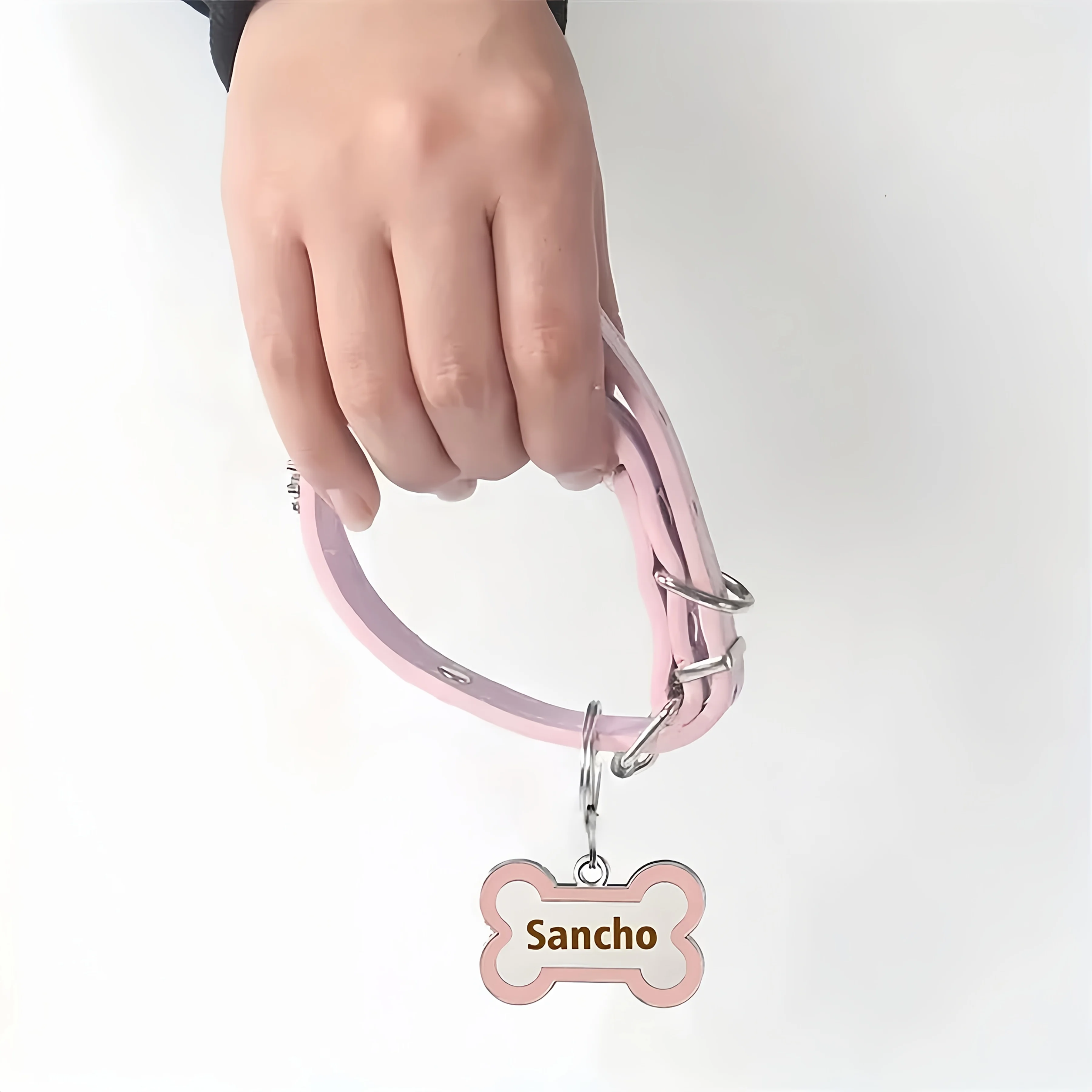 Einfarbiges Lederhalsband für Hunde, geeignet für alle Entwicklungsstadien.