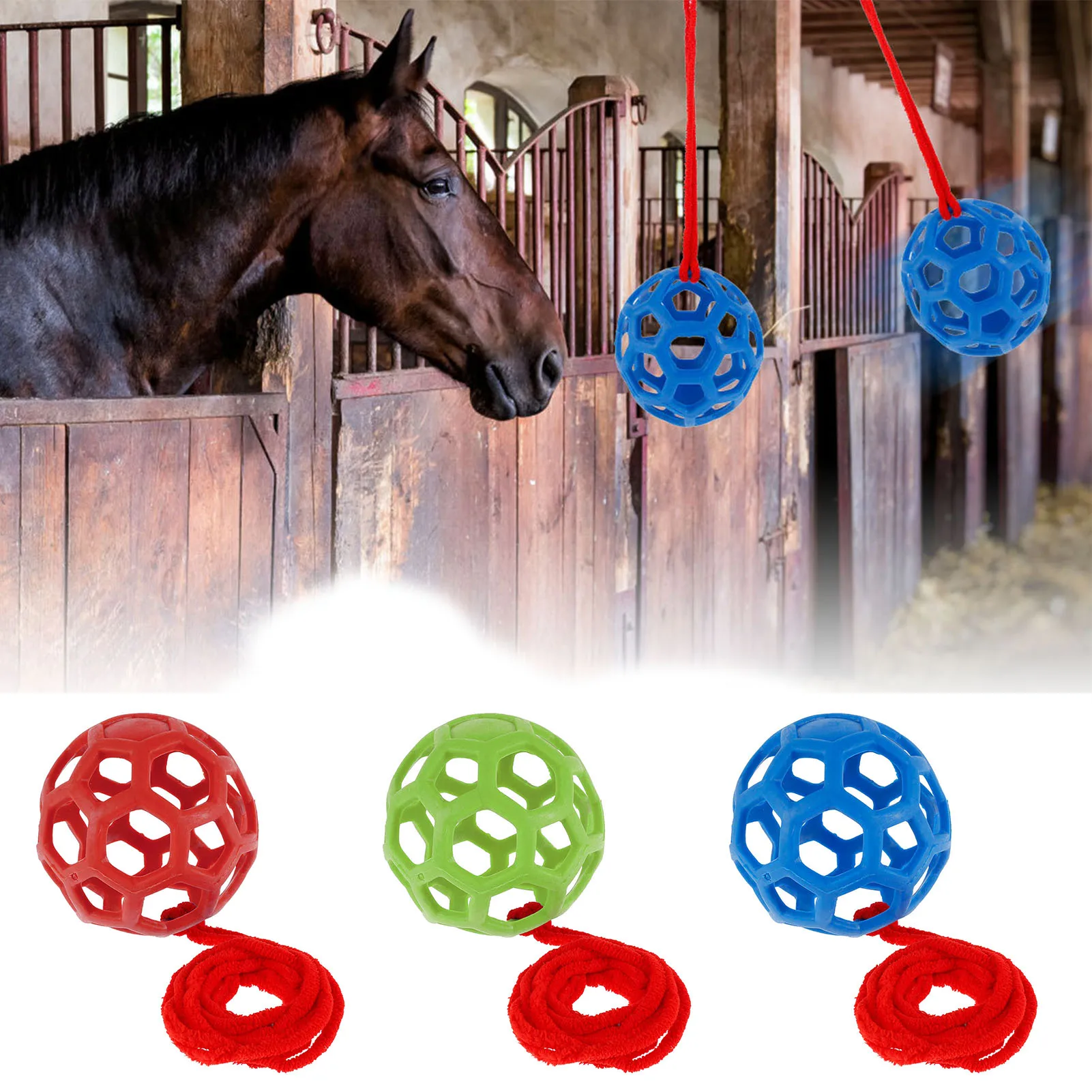 Hanging Hay Feeder Slow Feed Hay Ball Feeder Durable TPR Horse Goat Hay Feeder Toy Relieve Stress 14cm for Horse Goat Sheep