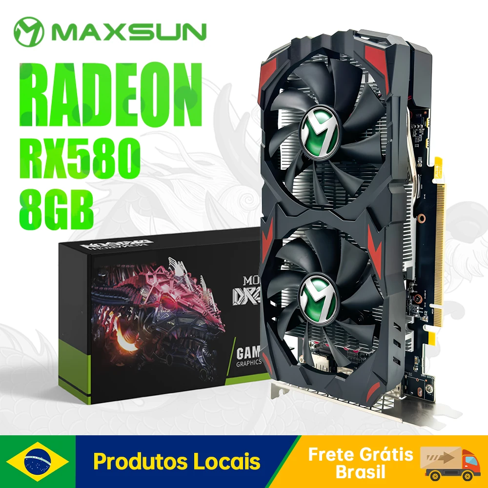 MAXSUN Graphics Card AMD RX580 8GB Gaming GDDR5 256Bit PCI