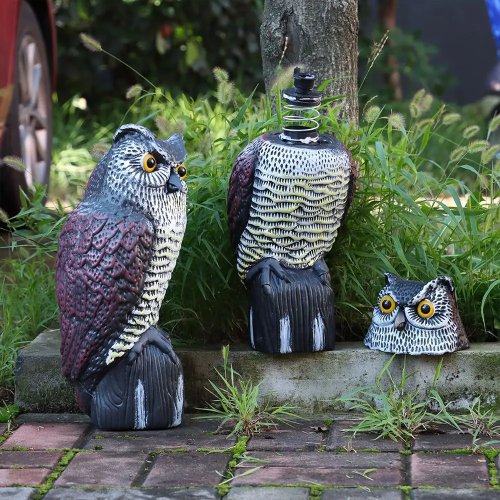 Outdoor Patio Garden Decoration Large Size Rotating Head Birds Repellent Pest Control Bird Deterrent Owl Decoy garden decoration owl decoy bird repellent decoy