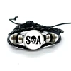 Sons Of Anarchy LOGO Leather Bracelets Freedom Symbol Pendant анархия Glass Dome Bracelet & Bangles Rock Punk Jewelry Gifts 3