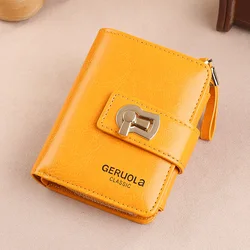 Spacious Card Slot Wallet with Coin and Key Holder - Ideal Birthday or Valentine's Gift (Yellow)