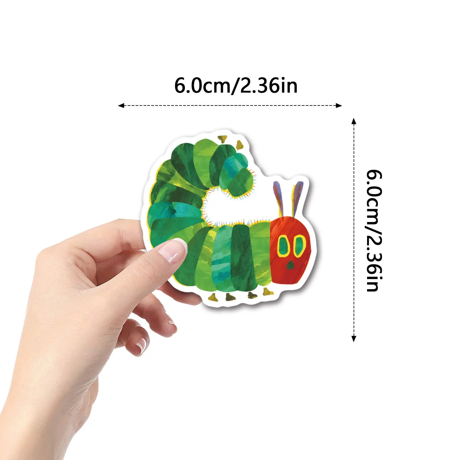 55pcs 매우 배고픈 애벌레 스티커 전화 노트북 핸드북 문구 노트북 스케이트 보드 방수 스티커 용 데칼