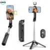 LISCN 40" Selfie Stick Tripod, Extendable Travel Essential Phone Tripod with Wireless Remote for IPhone and Android 1