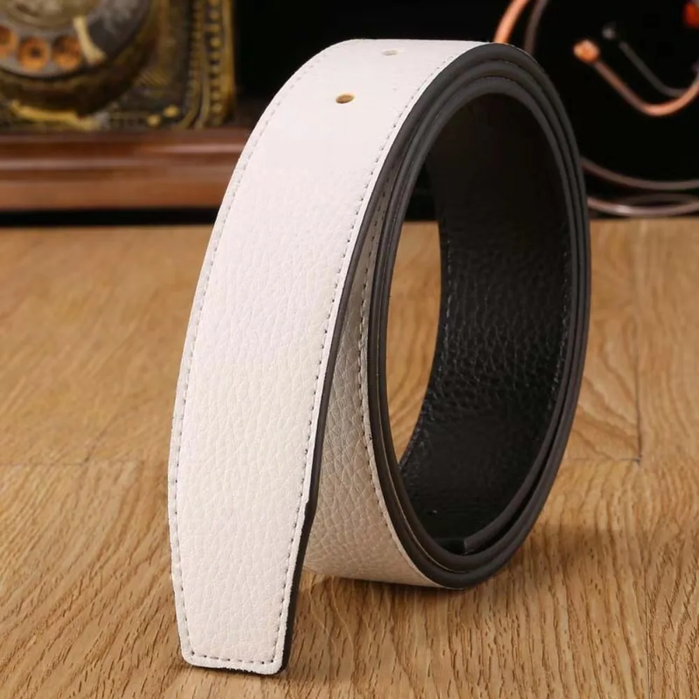 럭셔리 남성용 가죽 벨트 스트랩, 진짜 가죽, 버클 없음, 청바지 벨트 장식, 장식 바지, 3.7cm