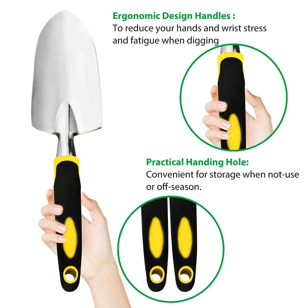 Description Picture 6 of itemGarden Tool Set 4 Pack With Trowel, Cultivator Hand Rake, Transplant Trowel, Gardening Gloves For Weeding, Loosening Soil