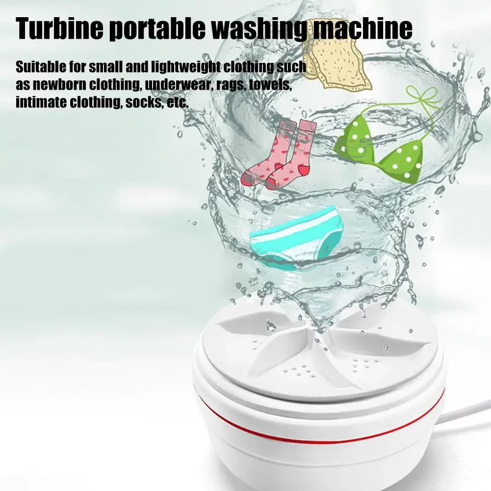 1pcs Mini Washing Machine Turbo Washing Machine Portable USB Powered Clothes Underwear Socks Dirt Washer for Travel Home