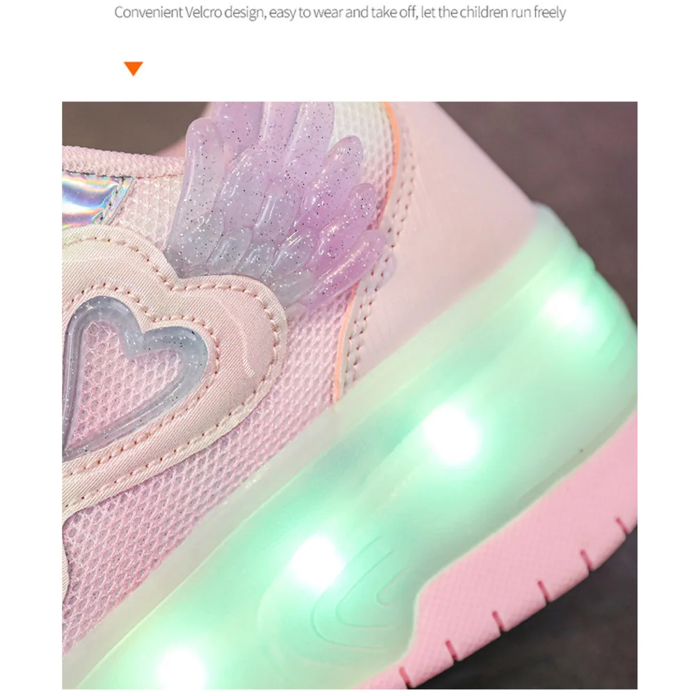 Leuchtendes Gehen für Mädchen mit hohem ästhetischem Wert, Mesh-Sportschuhe für Mittelschulkinder, Schüler-Doppelrolle_voghion.com