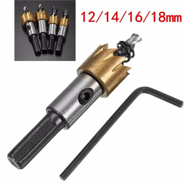 

12-18mm HSS Titanium Coated Hole Sawtooth HSS Hole Saw Cutter Drill Bit 12/14/16/18mm