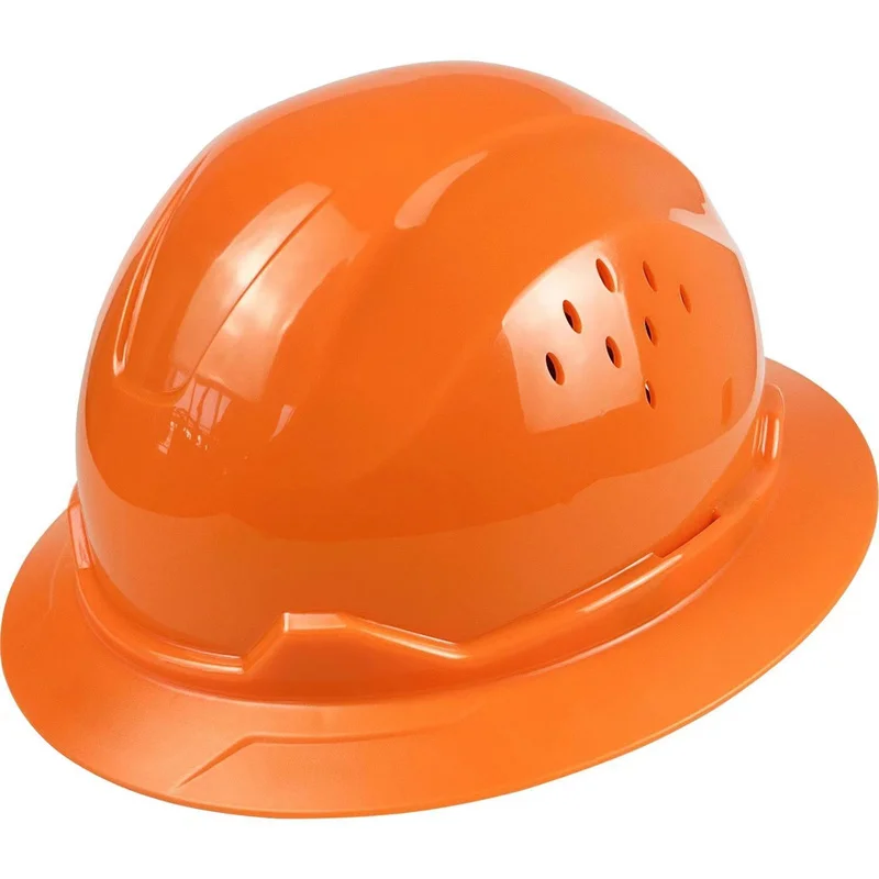 Construction Safety Helmet with Googles Full Brim Work Helmet with Vents Big Breathable Sunshade Construction Railway