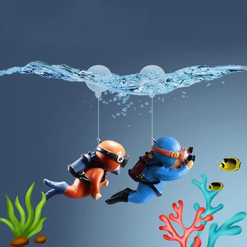 Cartoon Blue Fat Diver acquario accessori per decorazioni galleggianti serbatoio di pesce simulato palla galleggiante ornamenti paesaggistici per acquari