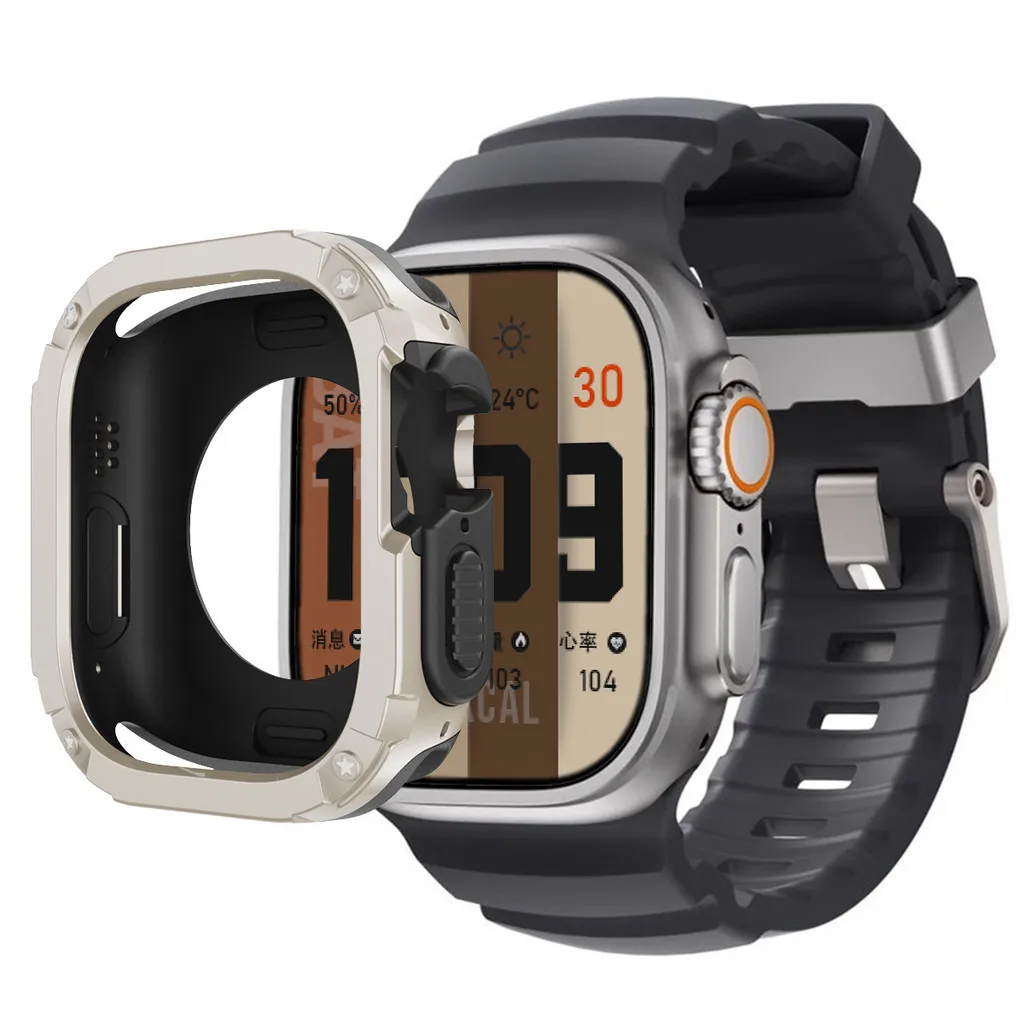 Sport Silicone Strap with TPU+PC Protective Bumper Case
