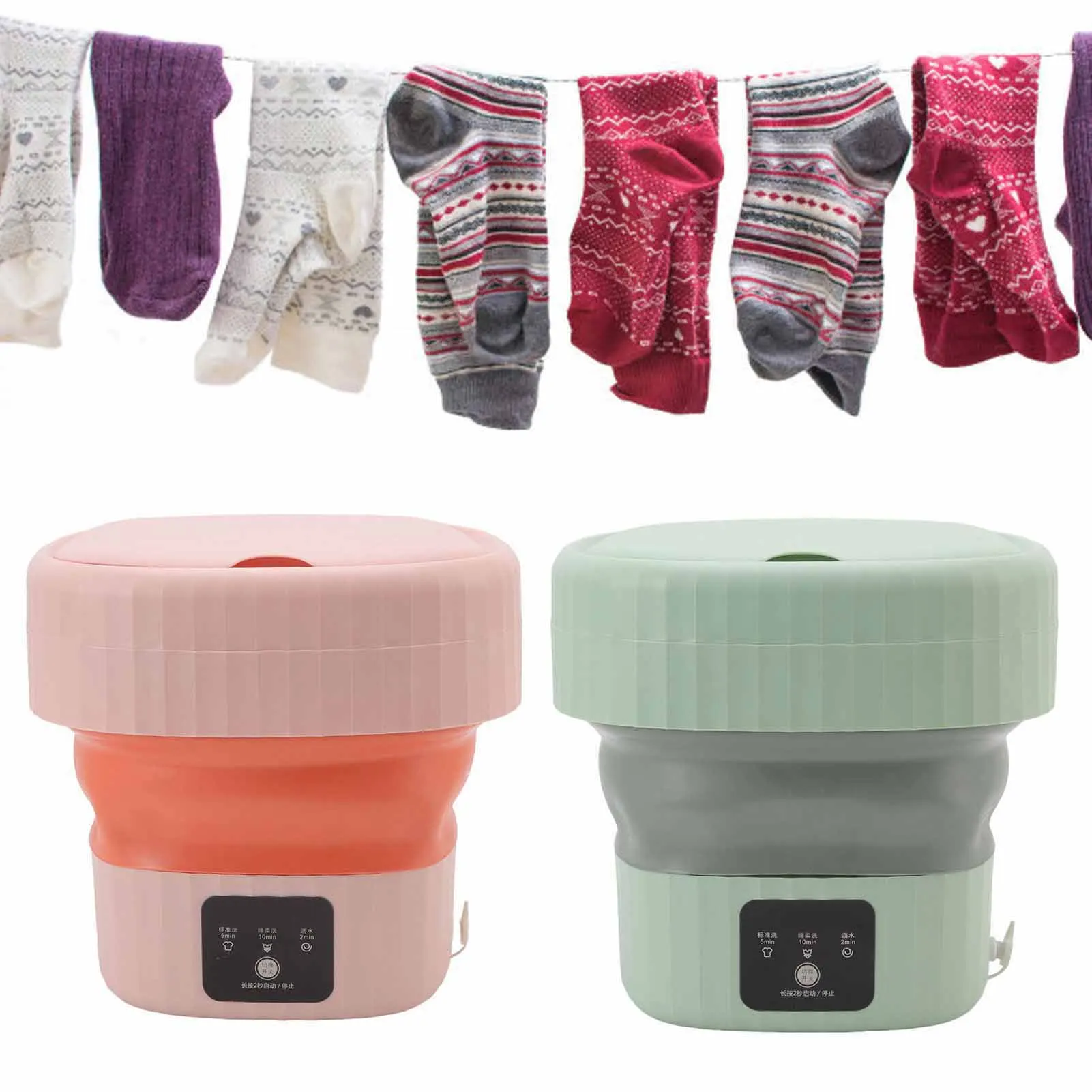 6L Folding Bucket Washing Machine Portable Mini Foldable Washing Machine for Socks Underwear Portable Folding