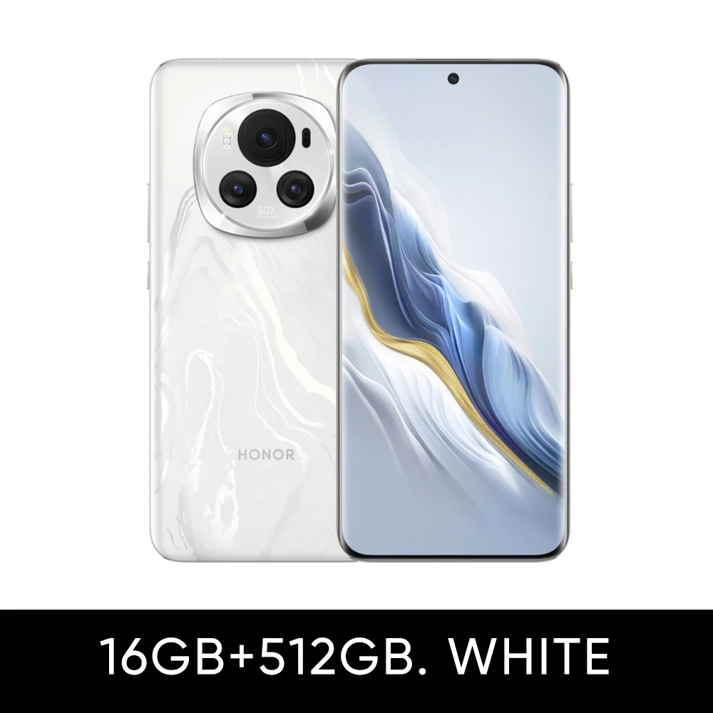 thumbnail image 1 of Teléfonos móviles HONOR Magic6 5G Google Play Procesador Snapdragon 8 Gen 3 Pantalla OLED de 6,78 pulgadas y 120 Hz 5450 mAh 50 W SUPERVOOC NFC OTA, 1 of 5