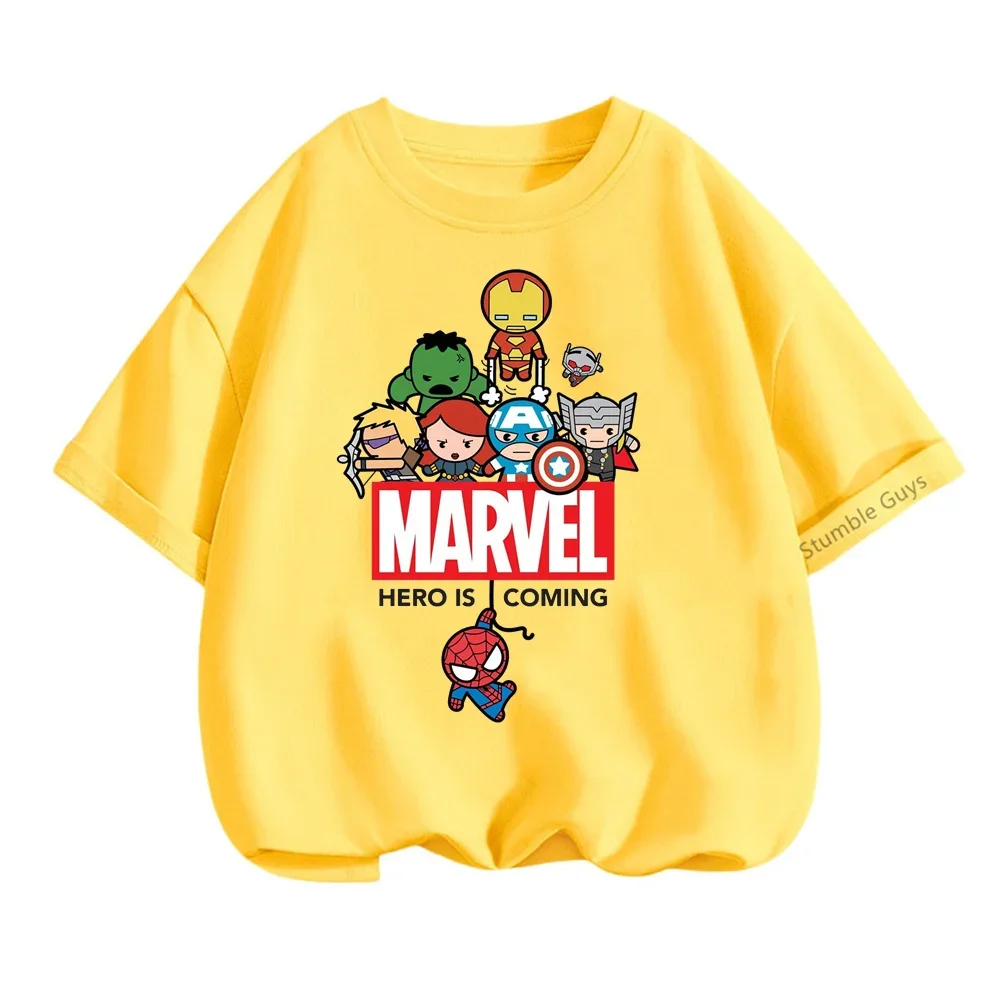 Marvels Child T-Shirts Summer The Avengers Kids T Shirt Children Cartoon Kawaii Casual Clothes Super Hero Top Boy Girl Tee Shirt 6