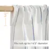 JINCHAN 25*24 Linen Look Short Curtains Striped Kitchen Curtains Blue On White Cafe Curtain Modern Farmhouse Tiers Drapes 4