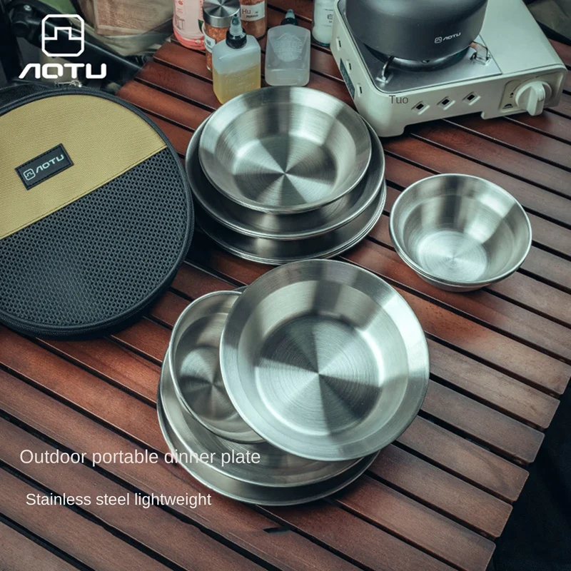 Camping Geschirr Set 2 Personen 12-teilig - Edelstahl Outdoor Besteck Mit Tasche