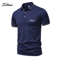 Nouveau polo homme 2026 décontracté et tendance, couleur unie, manches courtes, confortable et polyvalent, idéal pour l'été 2