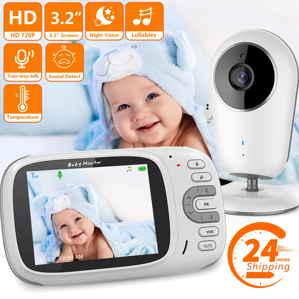 Babyphone Vidéo Intelligent Sans Fil, 2.4GHz, avec Caméra de permission,  Sécurité Électronique, pour Nounou, Alimentation des Bébés - AliExpress