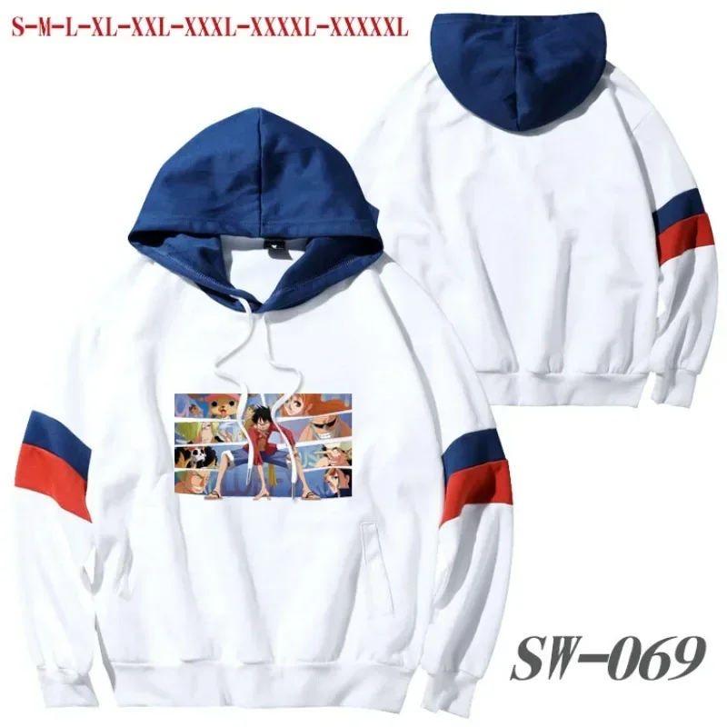 

One Piece Animation Peripheral Digital Printing Sweater Men's and Women's Autumn Thin Section Hooded Color Matching Top