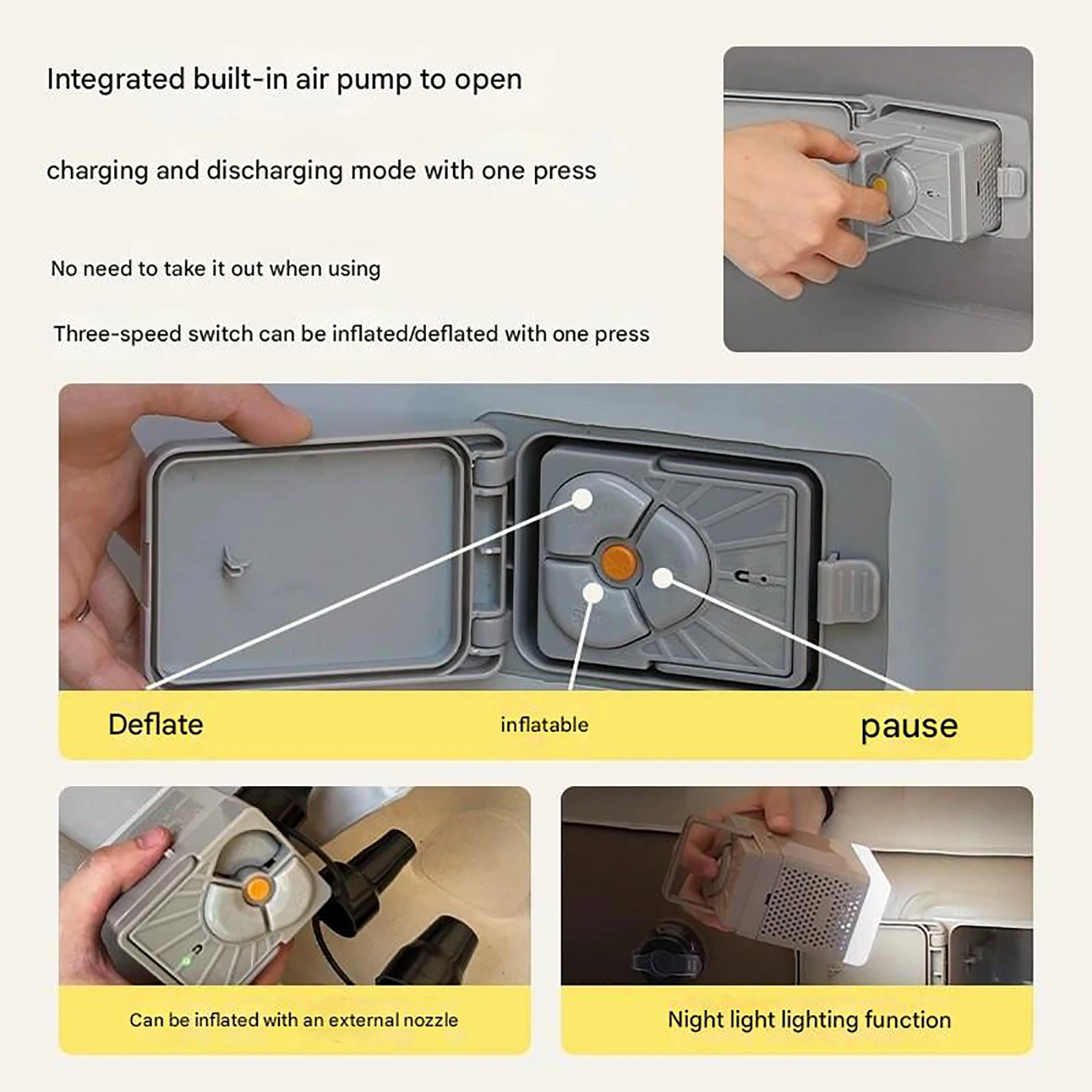 Picknick-Klappbetten aus verdicktem Doppelkunststoff, modernes aufblasbares Klappbett für den Außenbereich, kreatives Bett mit einzigartigem Design – Detail 3